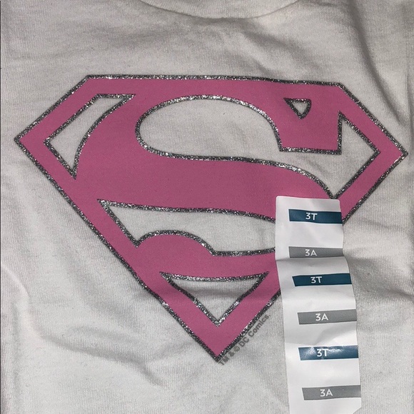 White pink & silver Old Navy Supergirl graphic tee - Picture 4 of 8